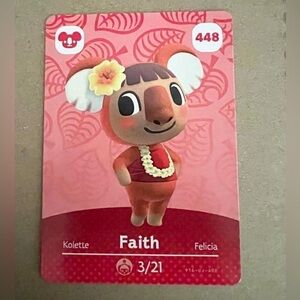 Nintendo Faith #448 Animal Crossing Series 5 Amiibo Card